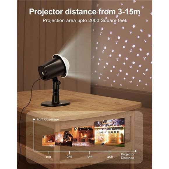 Christmas Projector Lights Outdoor, Snowflake Lights Projector Weatherproof - Picture 2 of 6